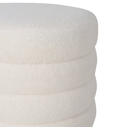 Pouf rond Kathy White Sherpa