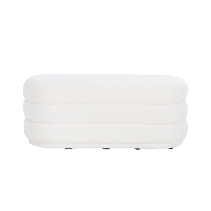 Pouf oblong Lisa White Sherpa