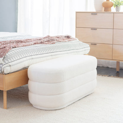 Pouf oblong Lisa White Sherpa