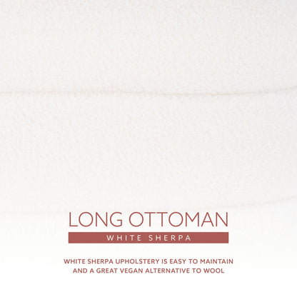Pouf oblong Lisa White Sherpa
