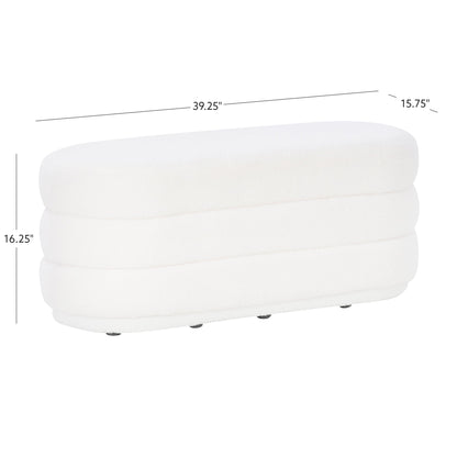 Pouf oblong Lisa White Sherpa