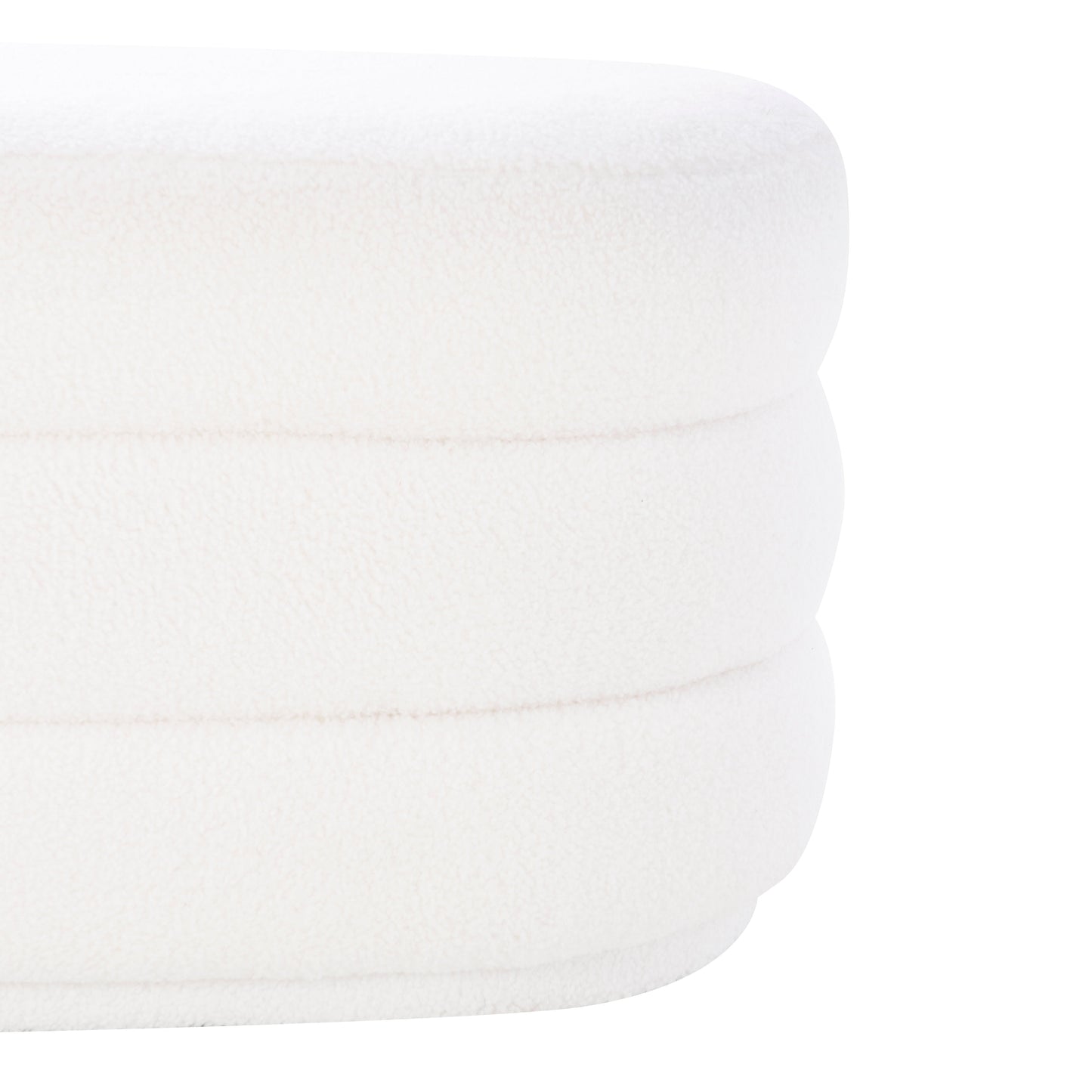 Pouf oblong Lisa White Sherpa