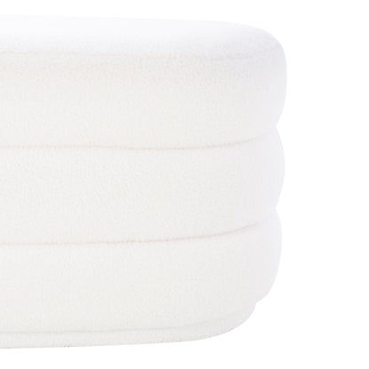Pouf oblong Lisa White Sherpa