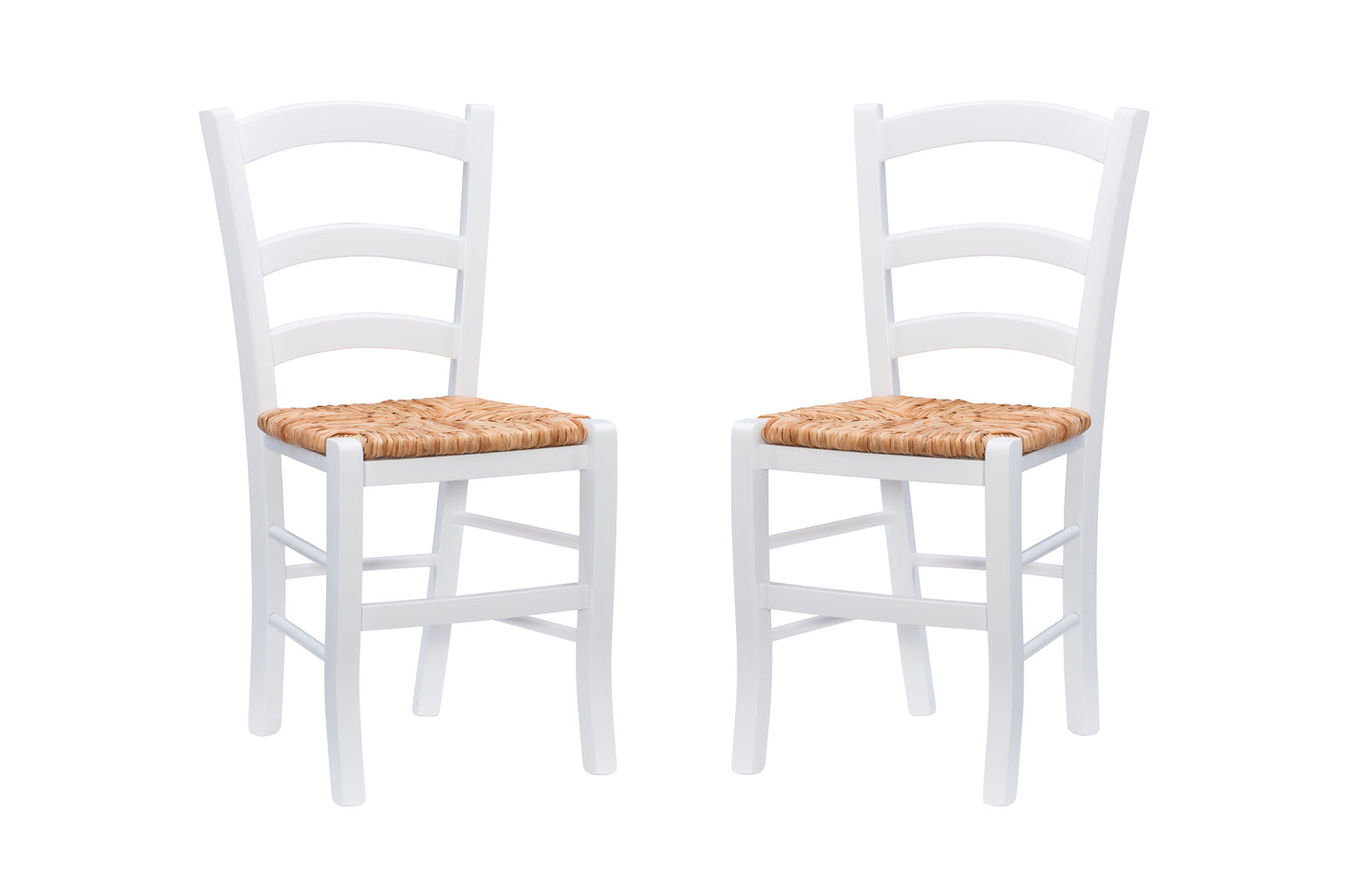 Chaise de salle à manger Venezia White Rush Seat (lot de 2)