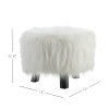Tabouret Dase en fausse fourrure blanche