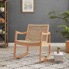 Fauteuil à bascule Rowan en tissu naturel tissé