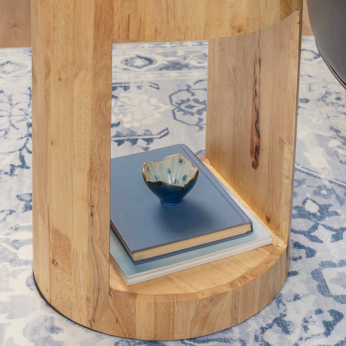 Table d'appoint Capiz beige et bois