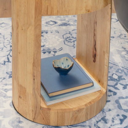 Table d'appoint Capiz beige et bois