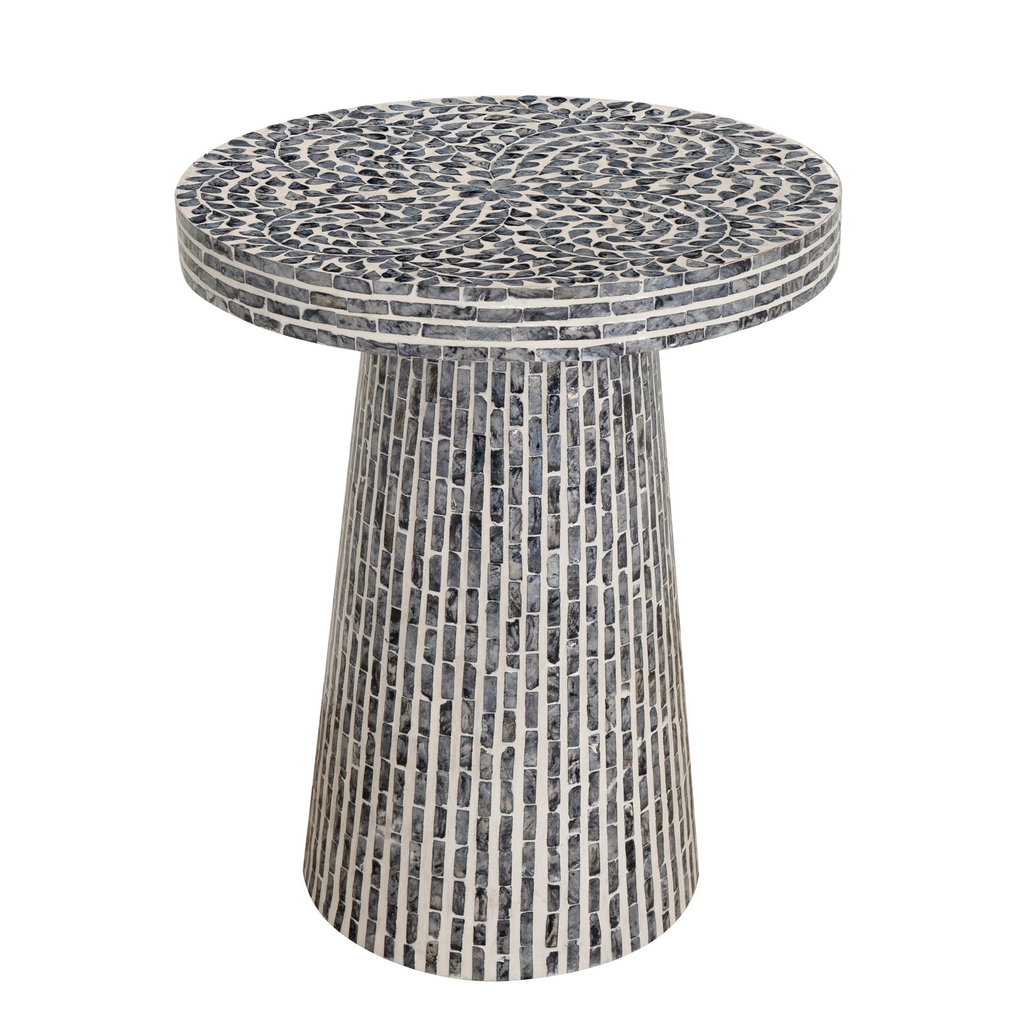 Table d'appoint noire en nacre de Capiz