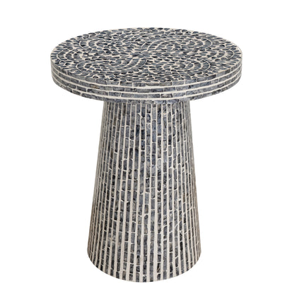 Table d'appoint noire en nacre de Capiz