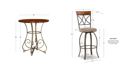 Ensemble de bar Hamilton 3 pièces avec tabourets pivotants