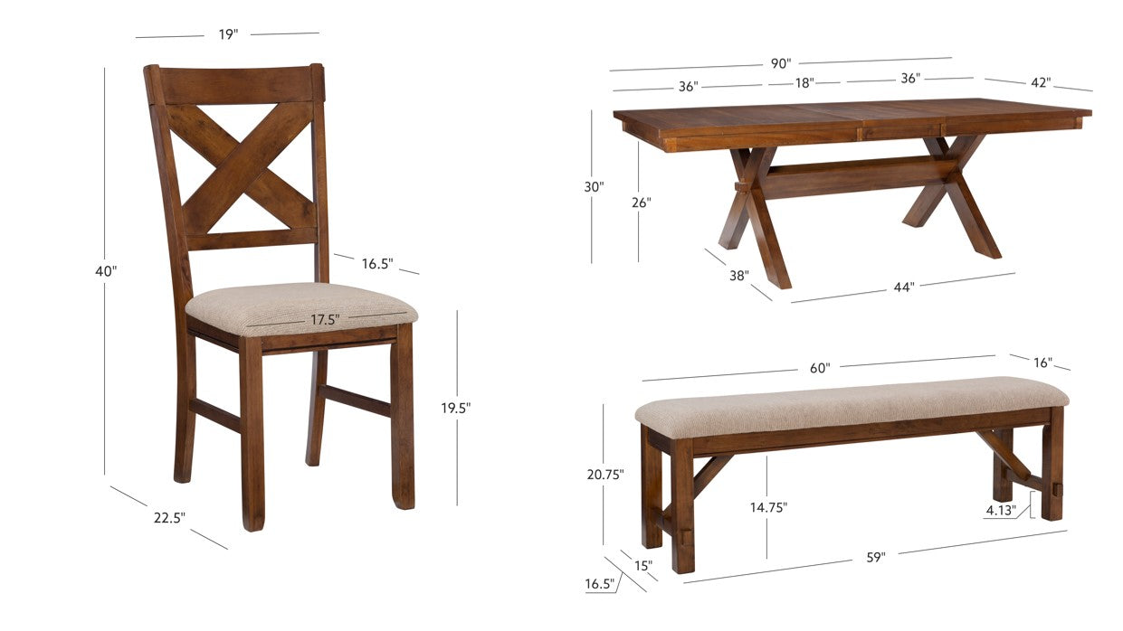 Ensemble de salle à manger Kraven noisette foncée