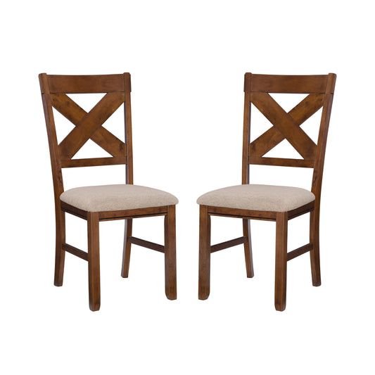 Chaise de salle à manger Kraven couleur noisette foncée (lot de 2)