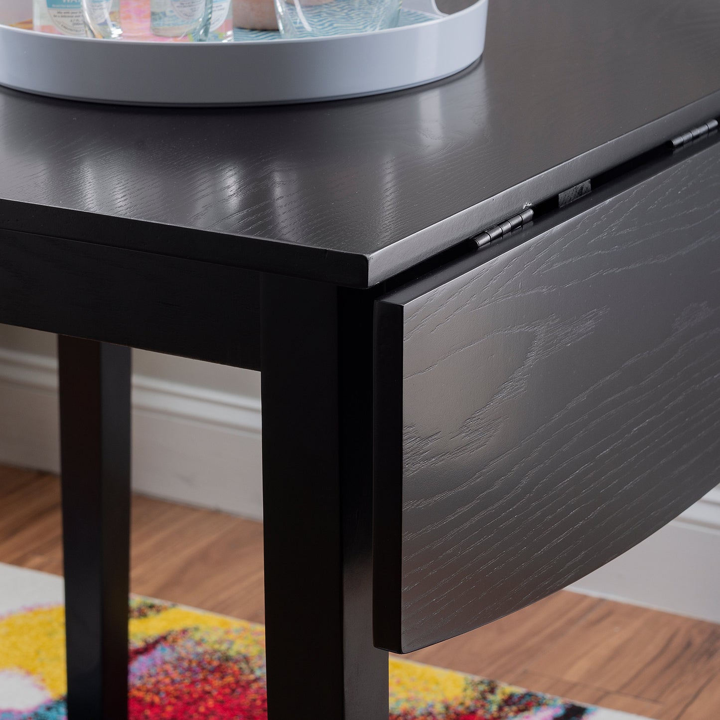 Table à abattants carrée noire Torino