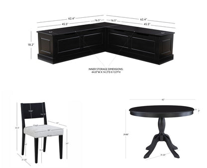 Ensemble de coin repas rembourré Norah 4 pièces