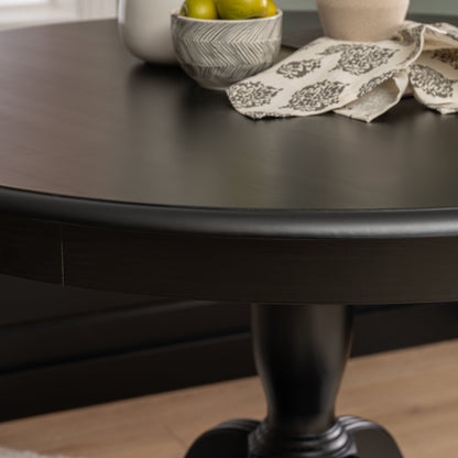 Table d'angle en noyer noir Norah, 2 chaises