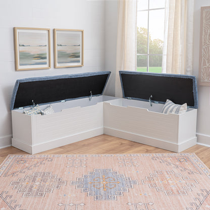 Nancy White Blue Nook capitonné sans dossier