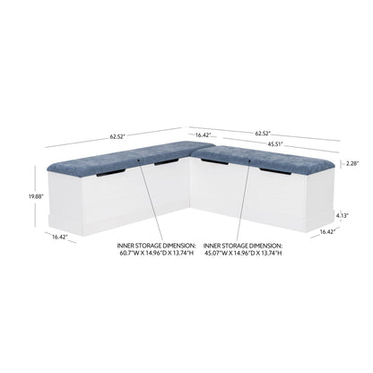 Nancy White Blue Nook capitonné sans dossier