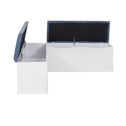 Nancy White Blue Nook capitonné sans dossier