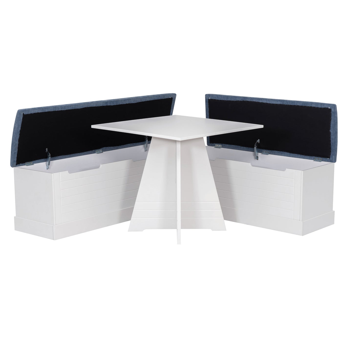 Ensemble table d'appoint carrée bleue et blanche Nancy