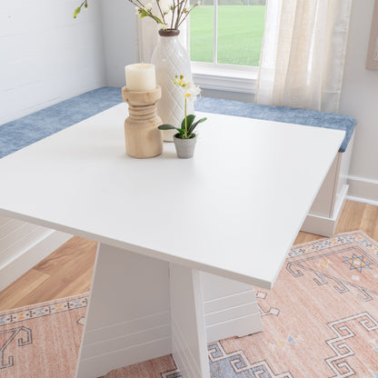 Ensemble table d'appoint carrée bleue et blanche Nancy