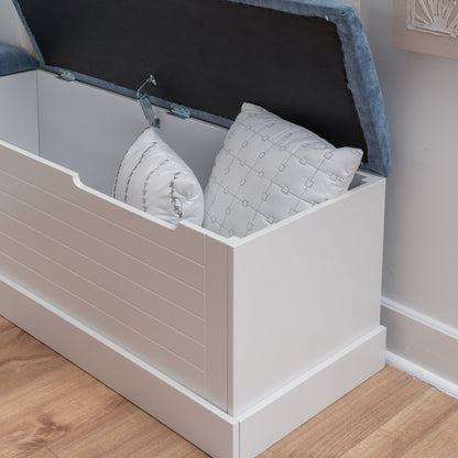 Ensemble table d'appoint carrée bleue et blanche Nancy