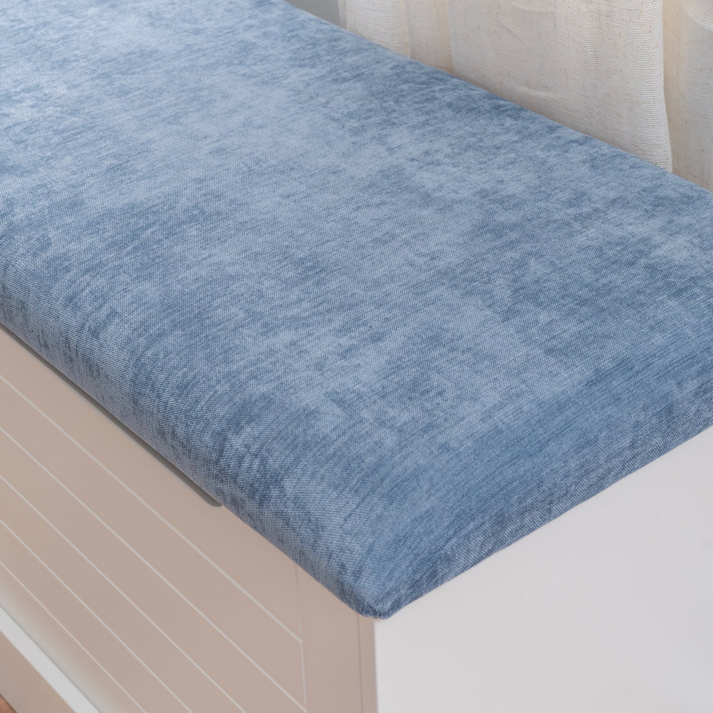 Ensemble table d'appoint carrée bleue et blanche Nancy