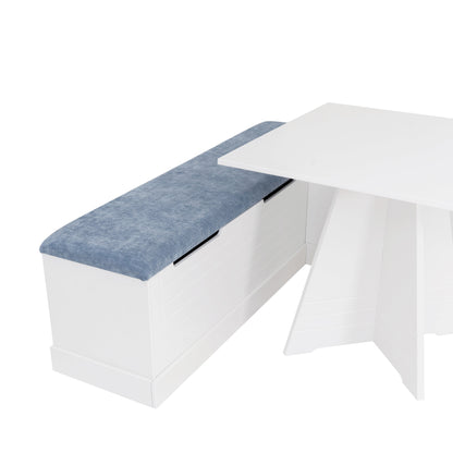 Ensemble table d'appoint carrée bleue et blanche Nancy
