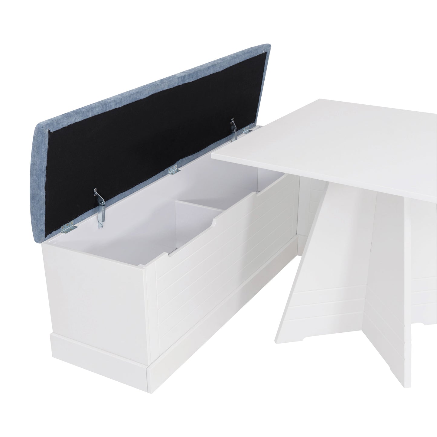 Ensemble table d'appoint carrée bleue et blanche Nancy