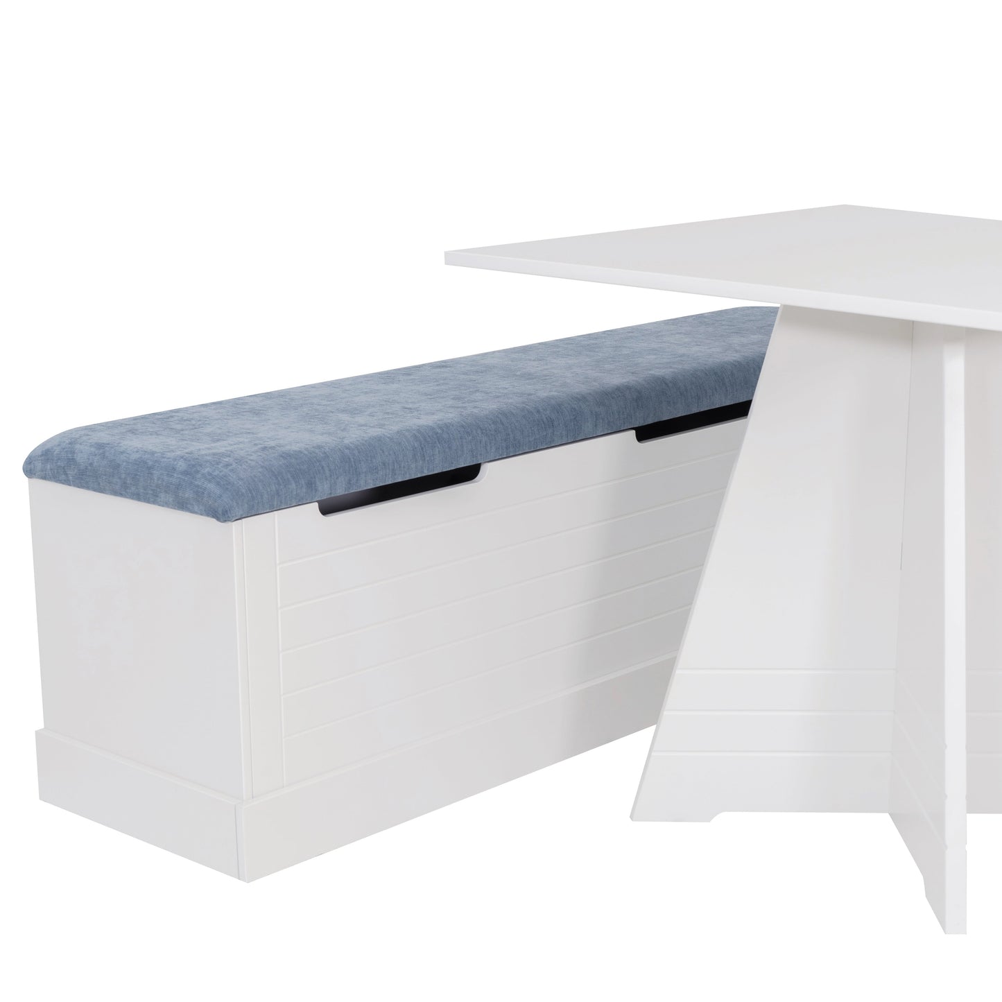 Ensemble table d'appoint carrée bleue et blanche Nancy