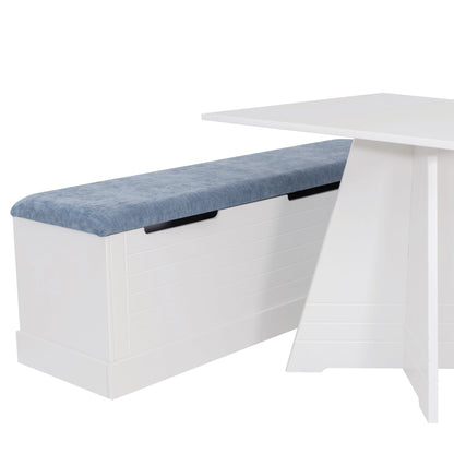Ensemble table d'appoint carrée bleue et blanche Nancy