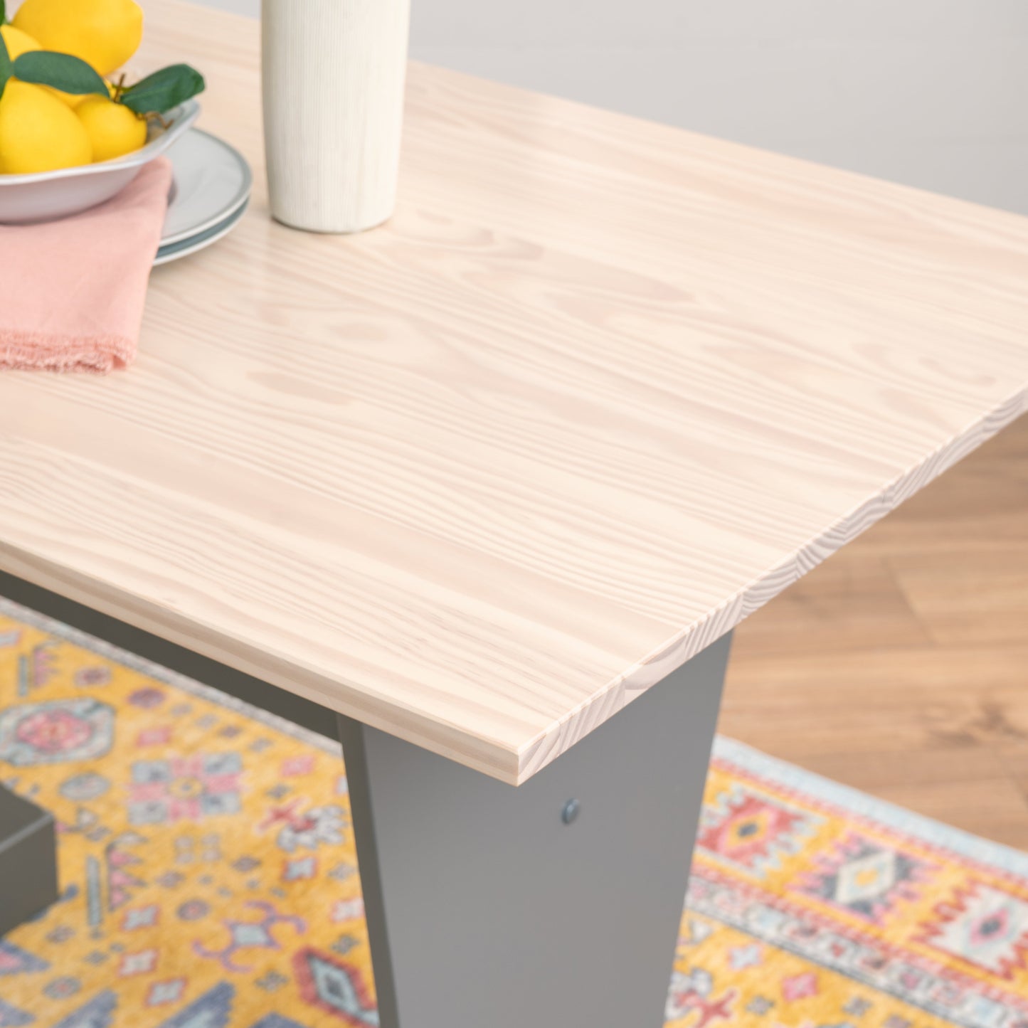 Ensemble table et banc 3 pièces Norah en érable gris