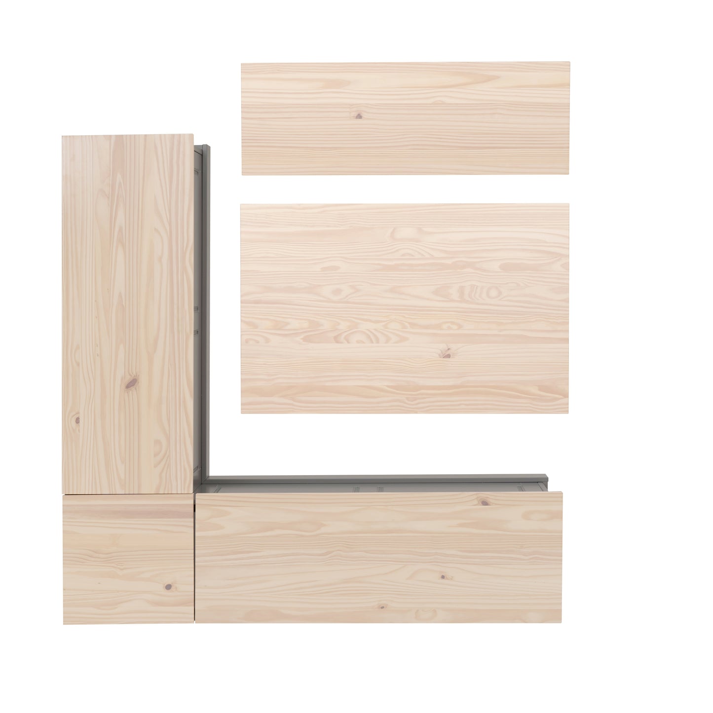 Ensemble table et banc de coin repas Norah Grey et érable