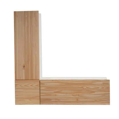 Canapé d'angle sans dossier Norah avec ensemble de 5 coussins