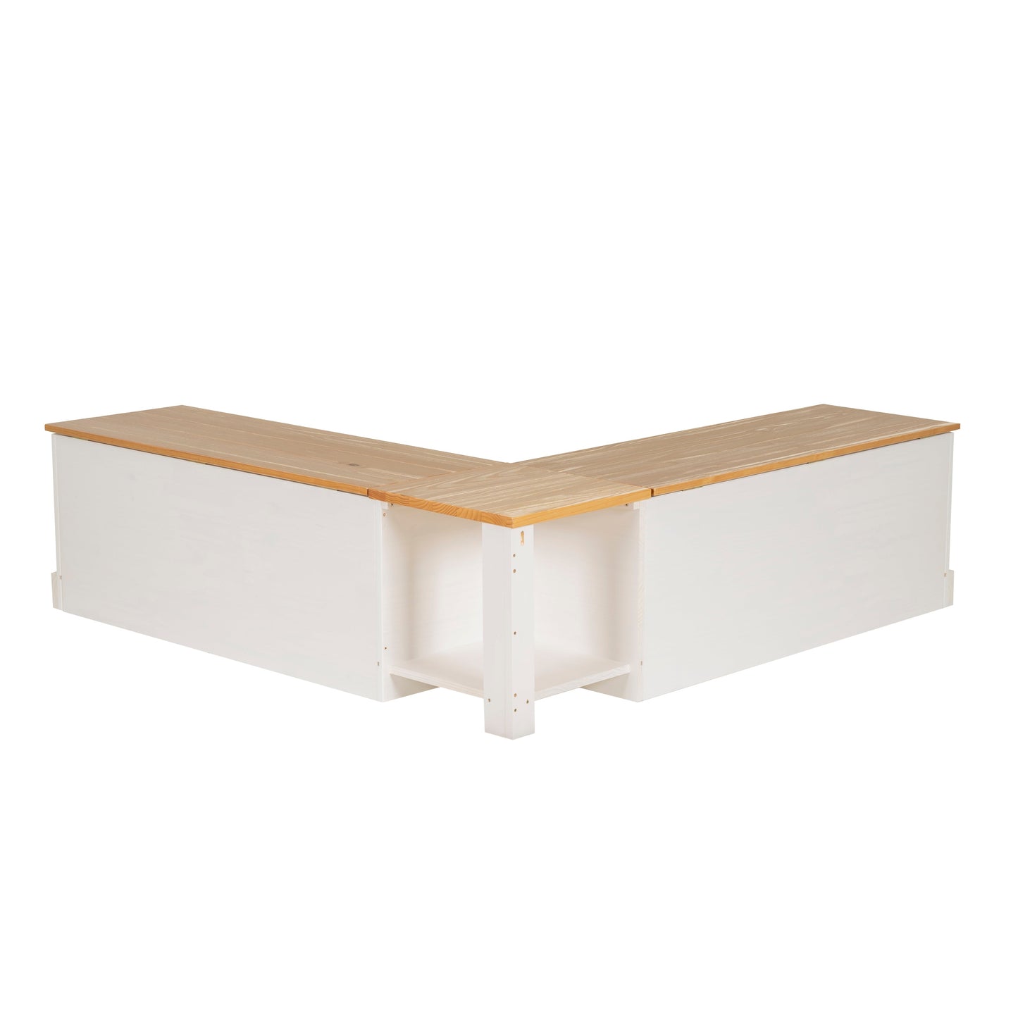 Canapé d'angle sans dossier Norah avec ensemble de 5 coussins