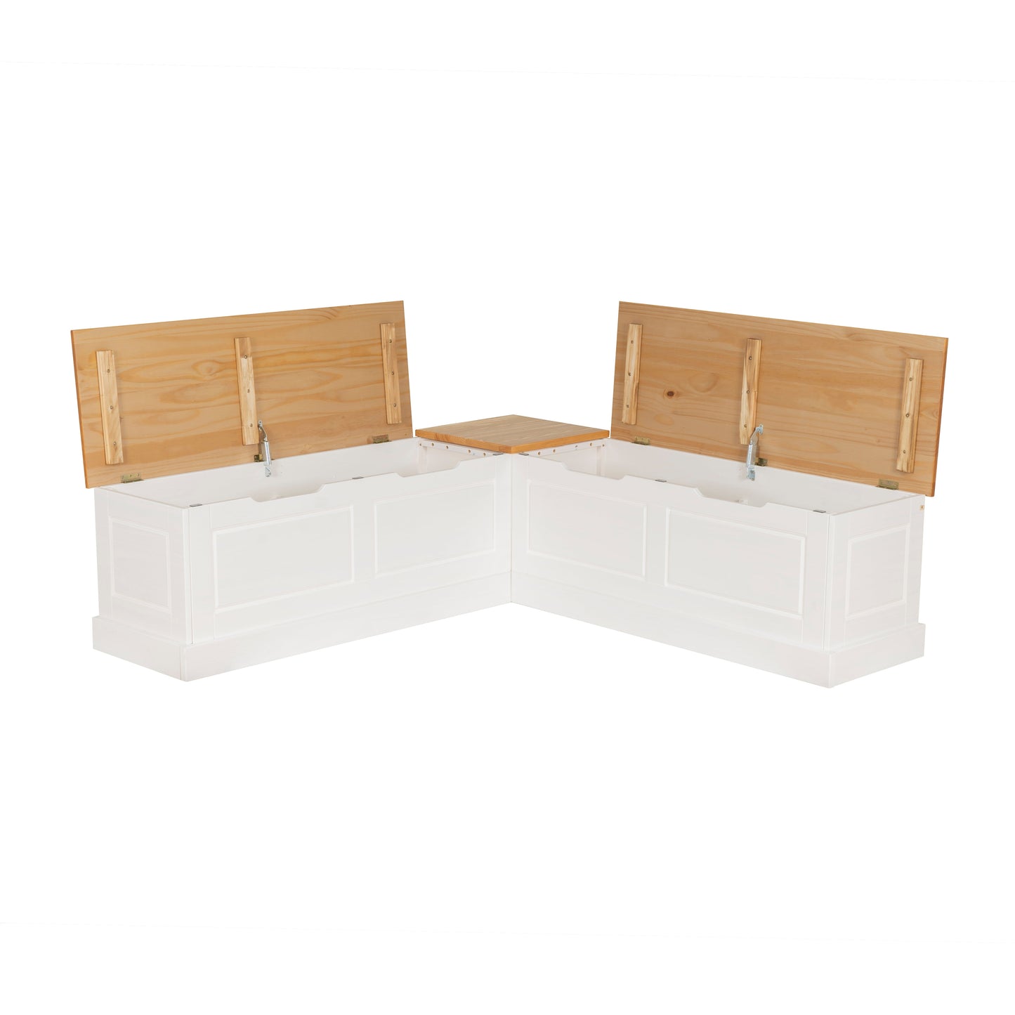 Canapé d'angle sans dossier Norah avec ensemble de 5 coussins