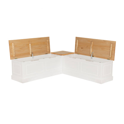 Canapé d'angle sans dossier Norah avec ensemble de 5 coussins