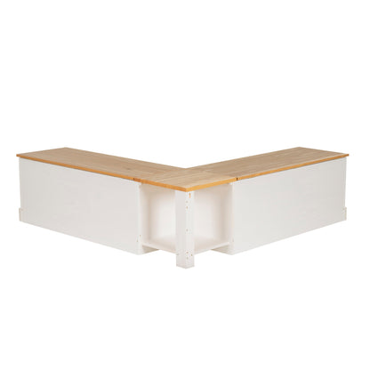 Canapé d'angle sans dossier Norah avec ensemble de 5 coussins