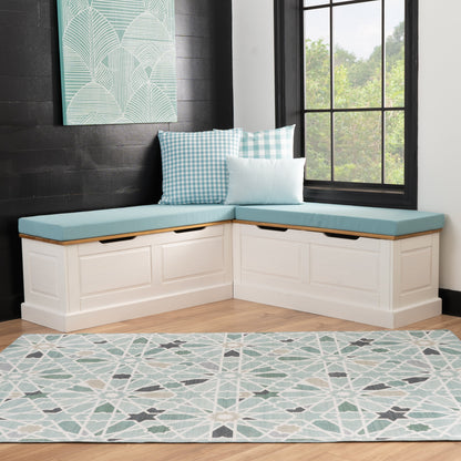 Canapé d'angle sans dossier Norah avec ensemble de 5 coussins