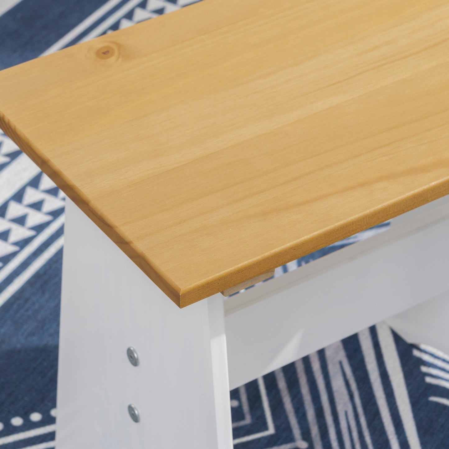 Banc sans dossier Pender blanc miel grand format