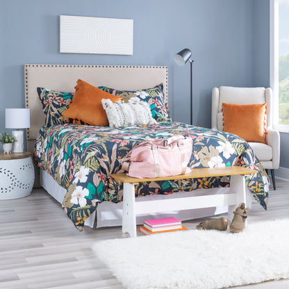 Banc sans dossier Pender blanc miel grand format