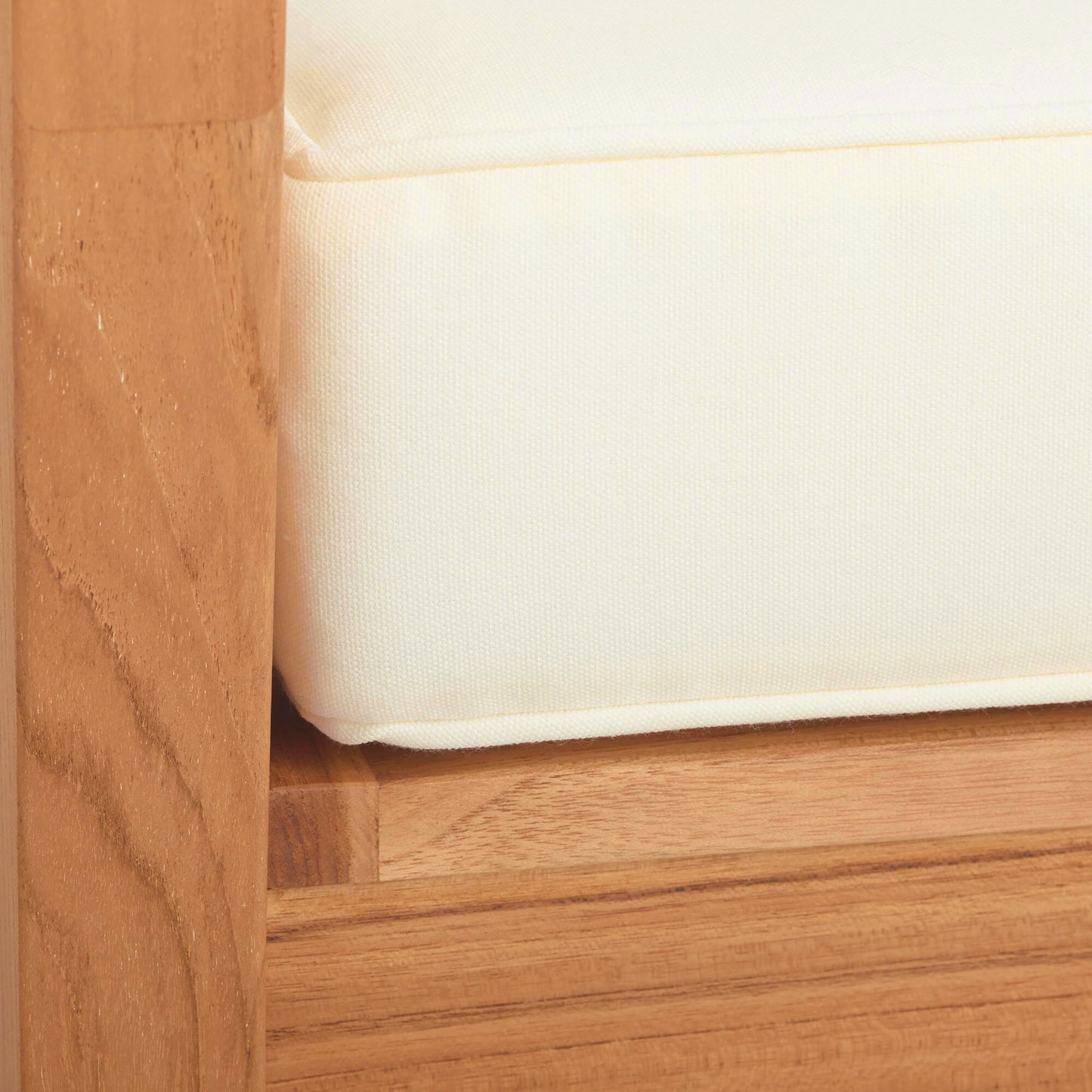 Fauteuil Cannon en teck avec coussins