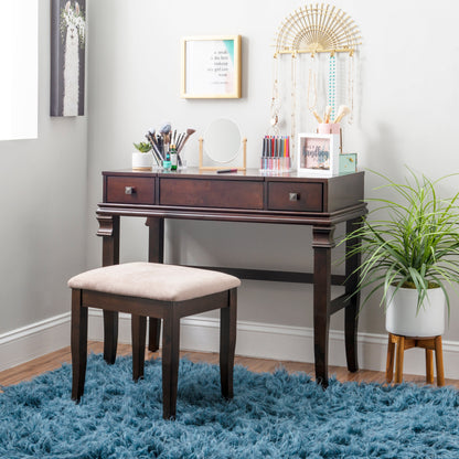 Ensemble de coiffeuse Angela en noyer