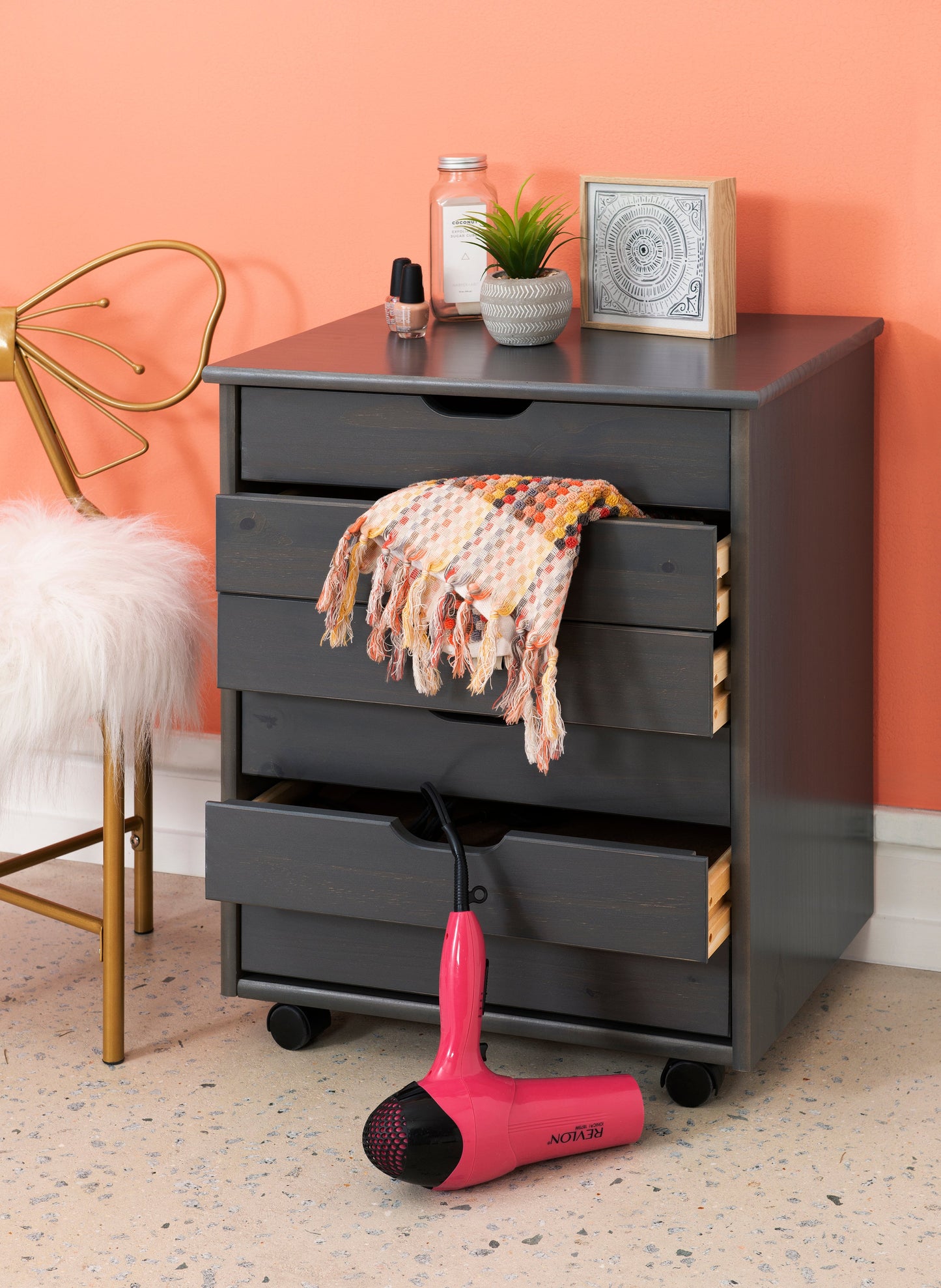 Chariot de rangement roulant Rudy