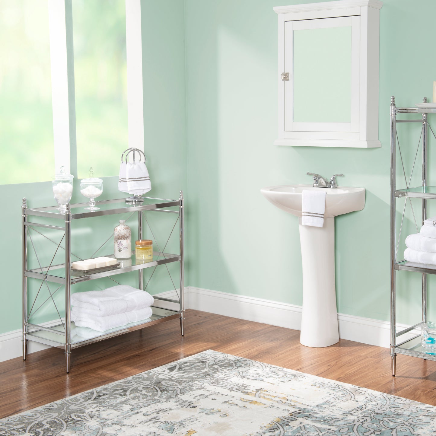 Étagère à trois niveaux Empire Chrome