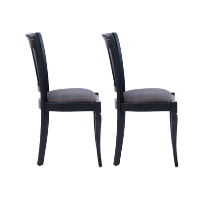Siège rembourré de chaise Roma noire (lot de 2)