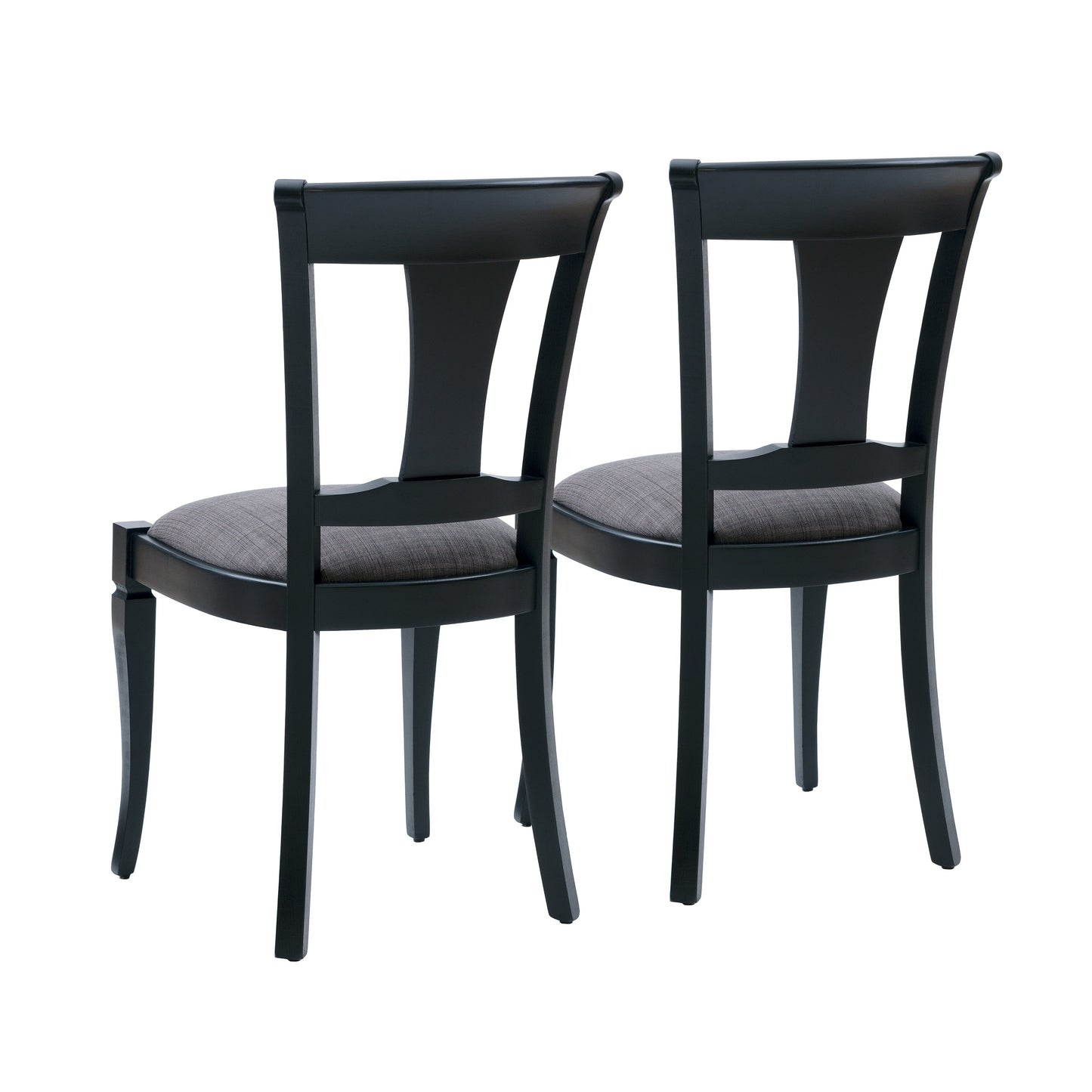 Siège rembourré de chaise Roma noire (lot de 2)