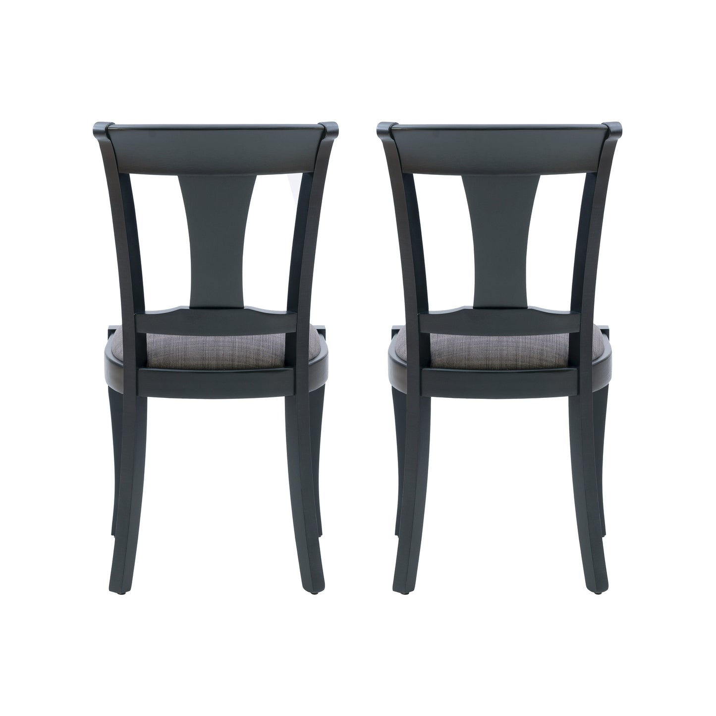 Siège rembourré de chaise Roma noire (lot de 2)