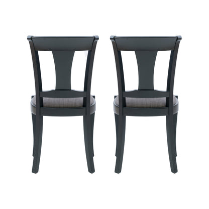 Siège rembourré de chaise Roma noire (lot de 2)