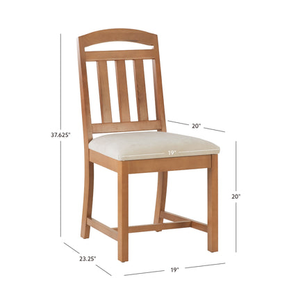 Demi-chaise marron avec assise rembourrée (lot de 2)